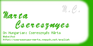 marta cseresznyes business card